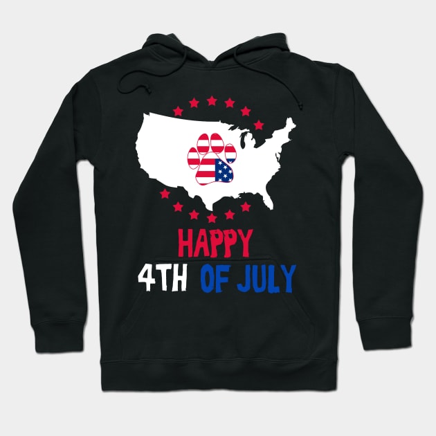 American navy, anchor, wings, map and Flag, paw, 4th of July, happy independence day God Bless America Hoodie by SweetMay